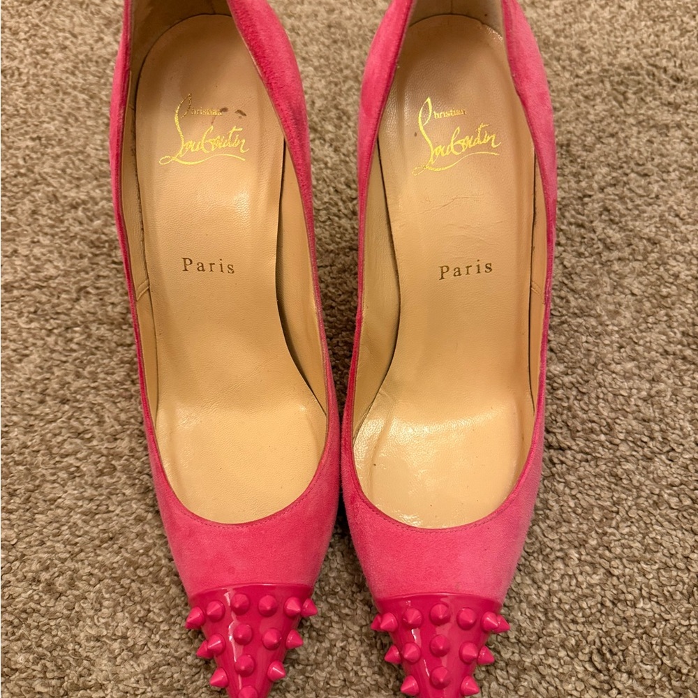 Christian Louboutin Fuchsia Spiked Heels